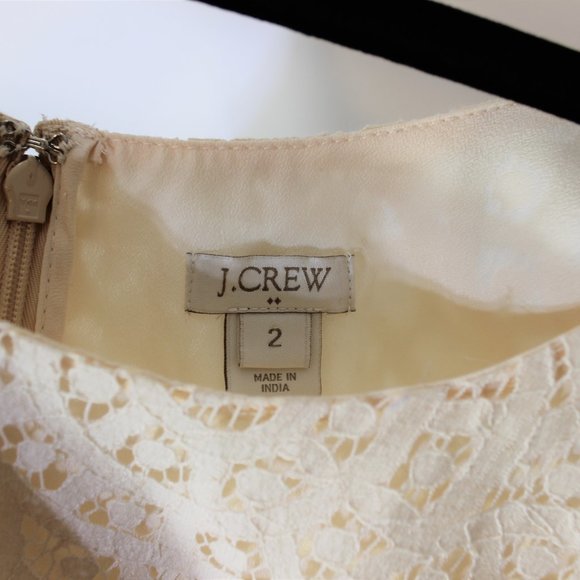 J CREW Pale Peach Lace Dress Lined Pockets Size 2 - Picture 5 of 8